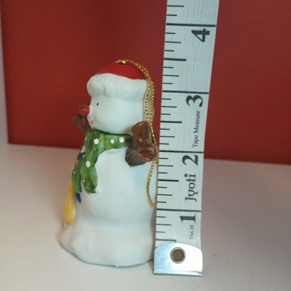 Vintage Porcelain Snowman Bell Ornament Christmas Around the World Taiwan 80s - Picture 4 of 4